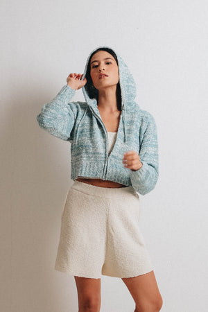 Popcorn High-waisted Shorts White