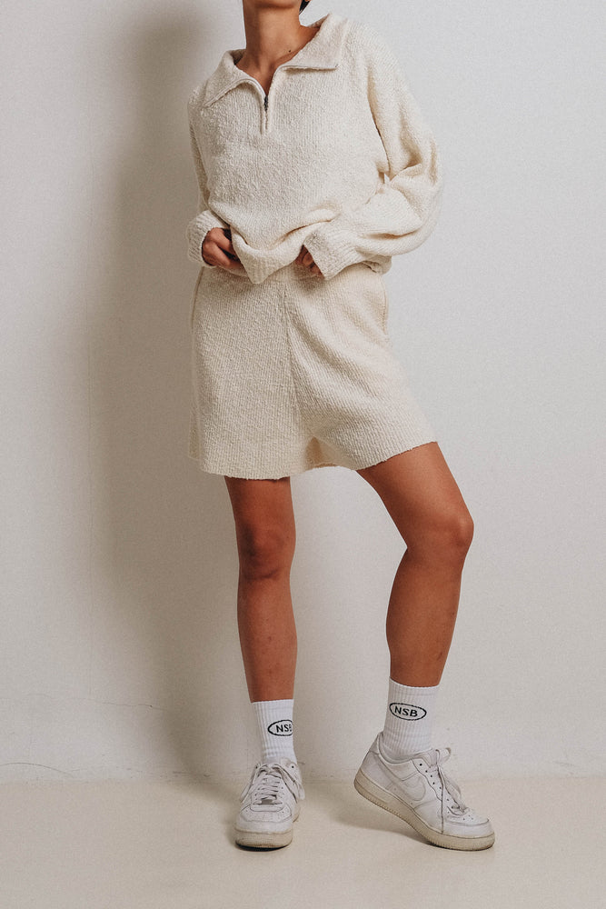Popcorn Zip Jacket White