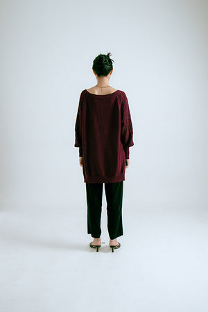 Lace Pullover Maroon