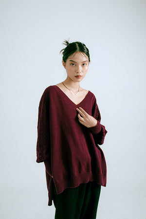 Lace Pullover Maroon