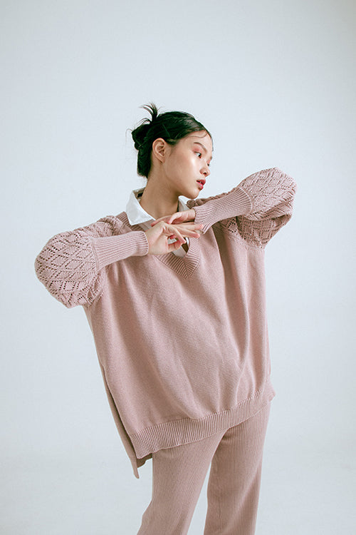 Lace Pullover Dusty Pink