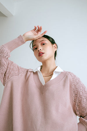 Lace Pullover Dusty Pink