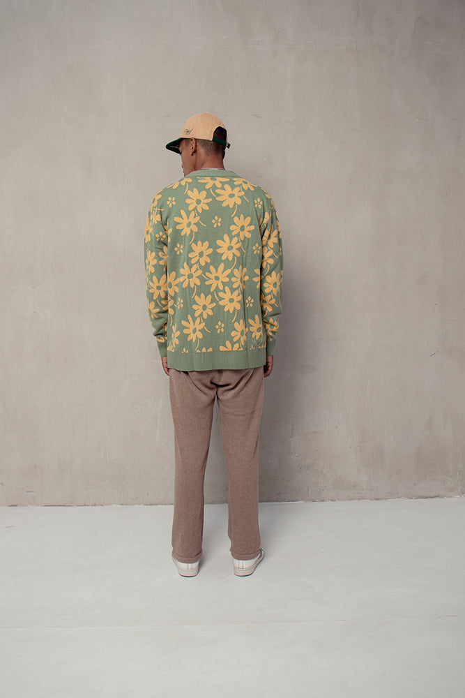 Men Flora Lyon Cardigan Mint