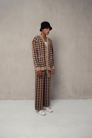 Plaids Lyon Cardigan Choco Cream