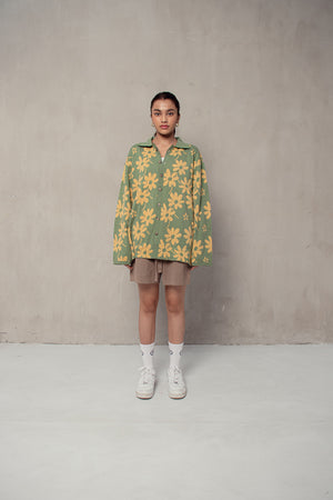 Flora Lounge Shirt Long Sleeve Mint