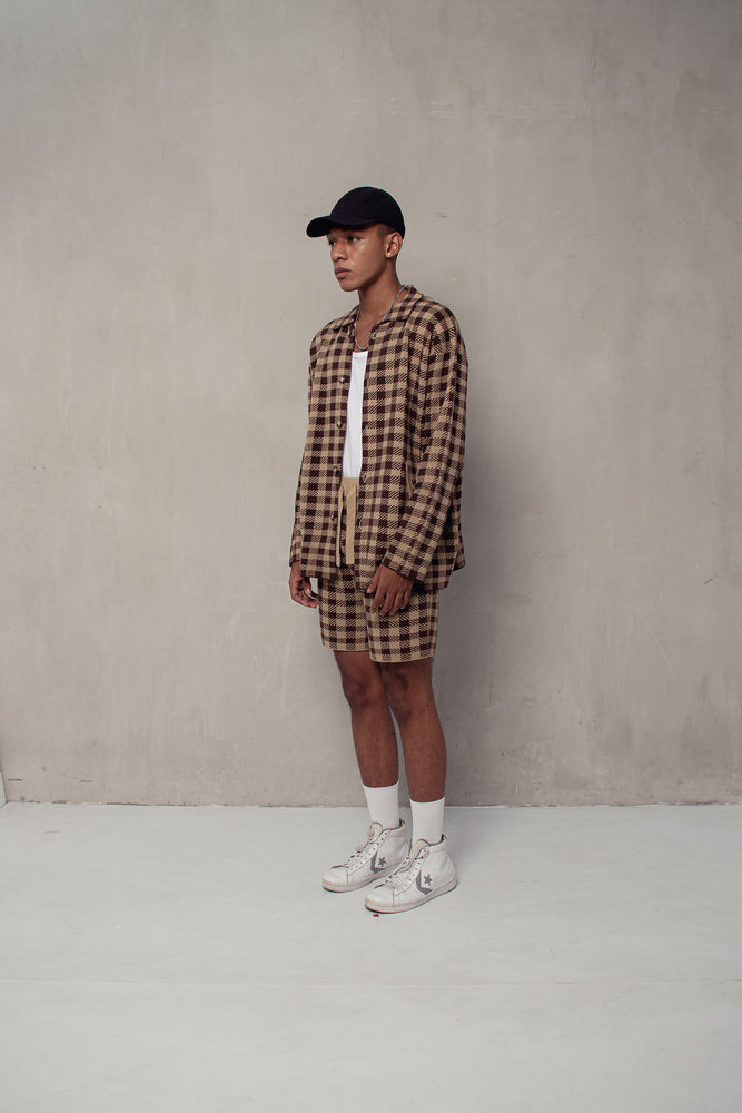 Plaid Shorts Choco Cream