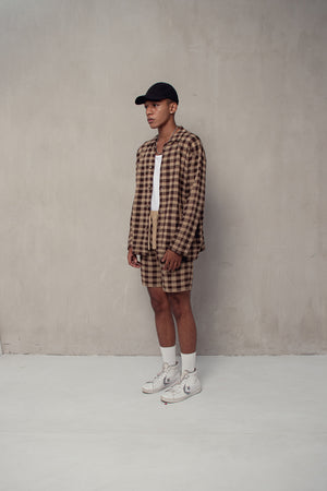 
            
                Load image into Gallery viewer, Plaid Shorts Choco Cream
            
        
