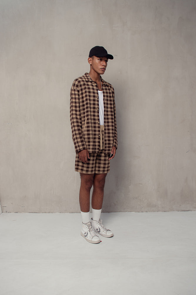 Plaid Shorts Choco Cream