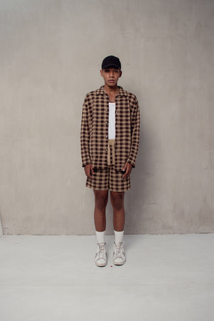 Plaid Shorts Choco Cream