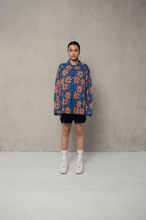 Flora Lounge Shirt Long Sleeve Denim