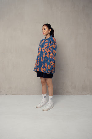 Flora Lounge Shirt Long Sleeve Denim