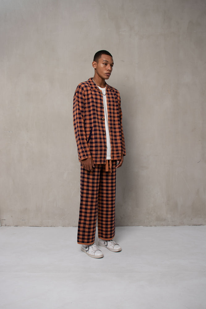 
            
                Load image into Gallery viewer, Plaids Overshirt and Pants Set Brick Navy
            
        