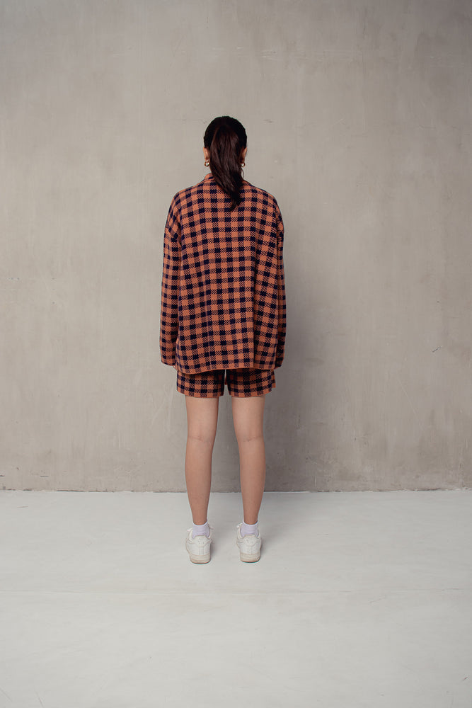 Plaids Overshirt Brick Navy