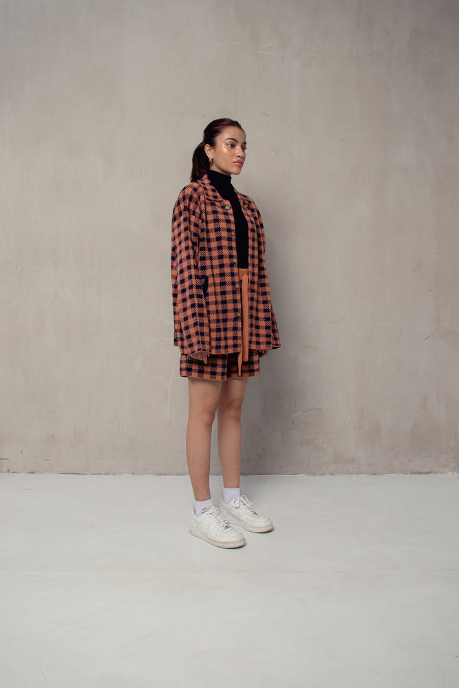 Plaids Overshirt Brick Navy