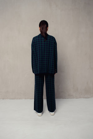 
            
                Load image into Gallery viewer, Plaid Pants Navy Green
            
        