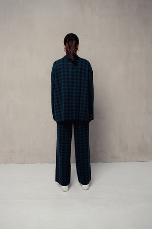 Plaids Overshirt Navy Green
