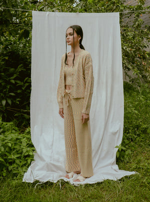 1 Piece Faye Cable Cardigan in Candy Yellow