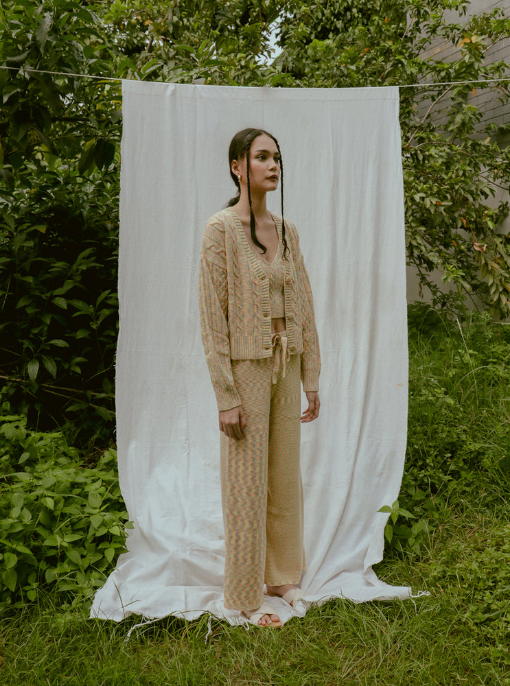 1 Piece Faye Cable Cardigan in Candy Yellow