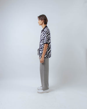 Men Zebra Shirt Black