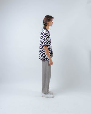 Men Zebra Shirt Black