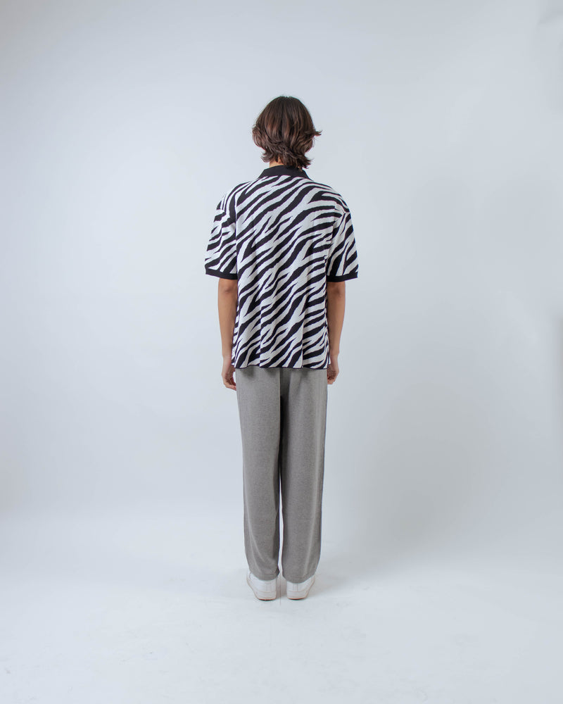 Men Zebra Shirt Black