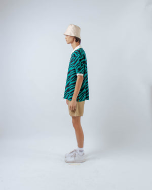 Men Zebra Shirt Green