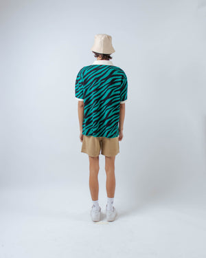 Men Zebra Shirt Green