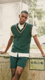 Men Varsity Vest Green