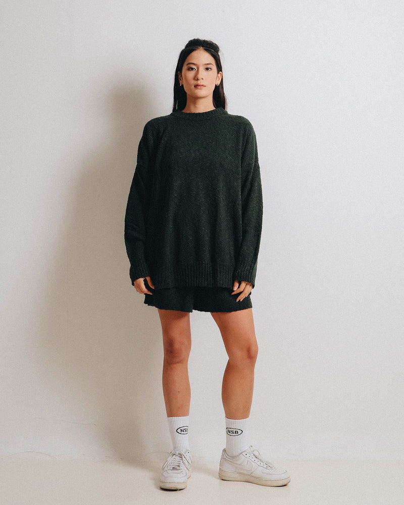 Popcorn Pullover Dark Green