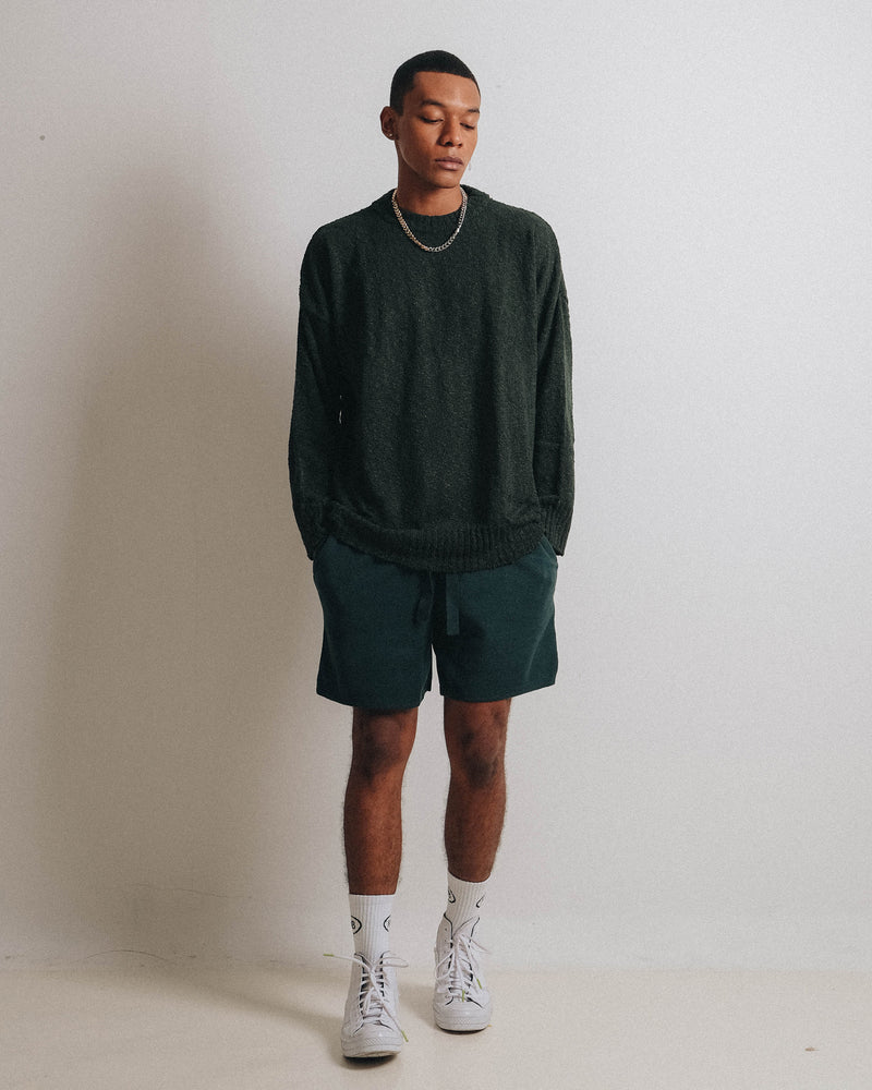 Men Popcorn Pullover Dark Green