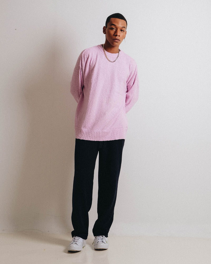 Men Popcorn Pullover Pink