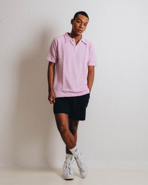 Men Popcorn Polo Shirt Pink