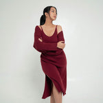 Anya Dress and Bolero Set Maroon