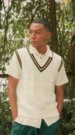 Men Varsity Vest Offwhite