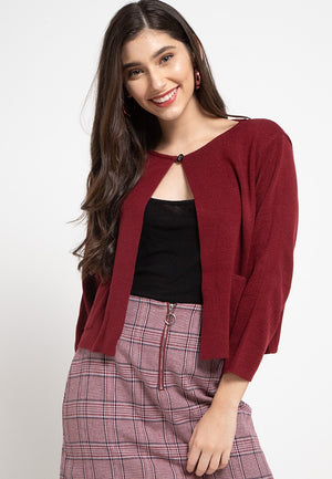 NSB Cardigan Maroon