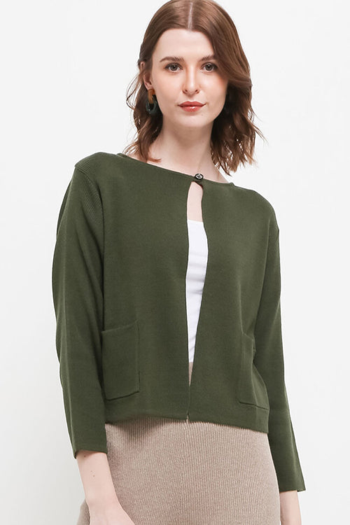 NSB Cardigan Army Green