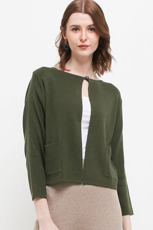NSB Cardigan Army Green