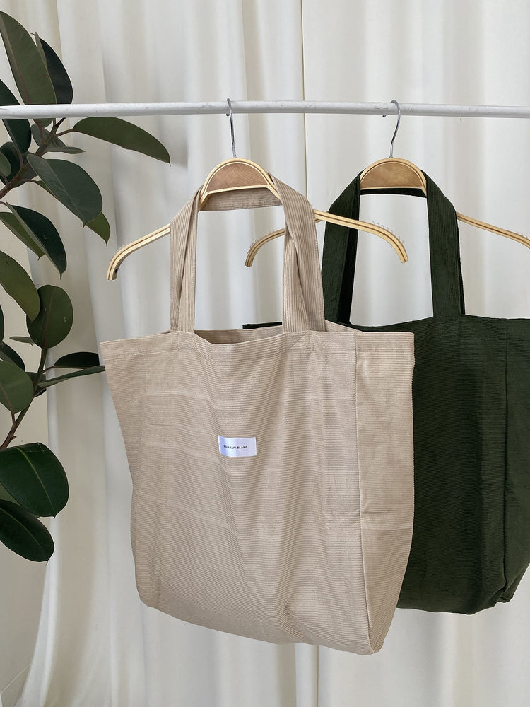 Corduroy Tote Bag Army Green