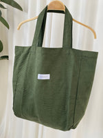 Corduroy Tote Bag Army Green